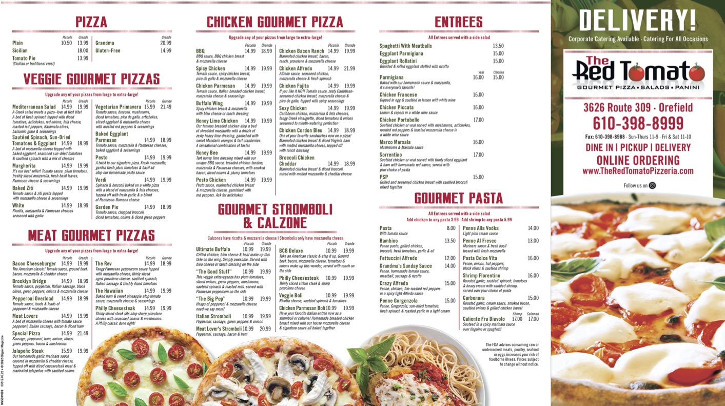 spin Brink Examen album The Red Tomato Pizzeria Menu | Specialty Pizzas | Allentown PA